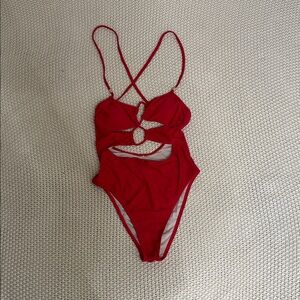 Cupshe Red One-Piece Cutout Swimsuit